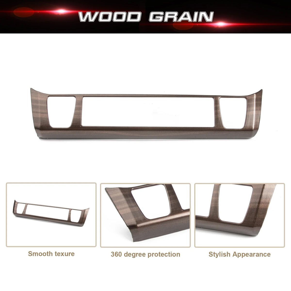 Center Console AC Climate Control Switch Panel Frame Cover Trim Wood Grain C5046