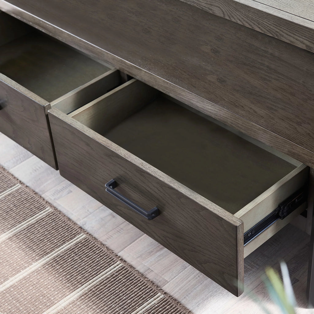 Mixed Metal and Wood Corner TV Stand R1082
