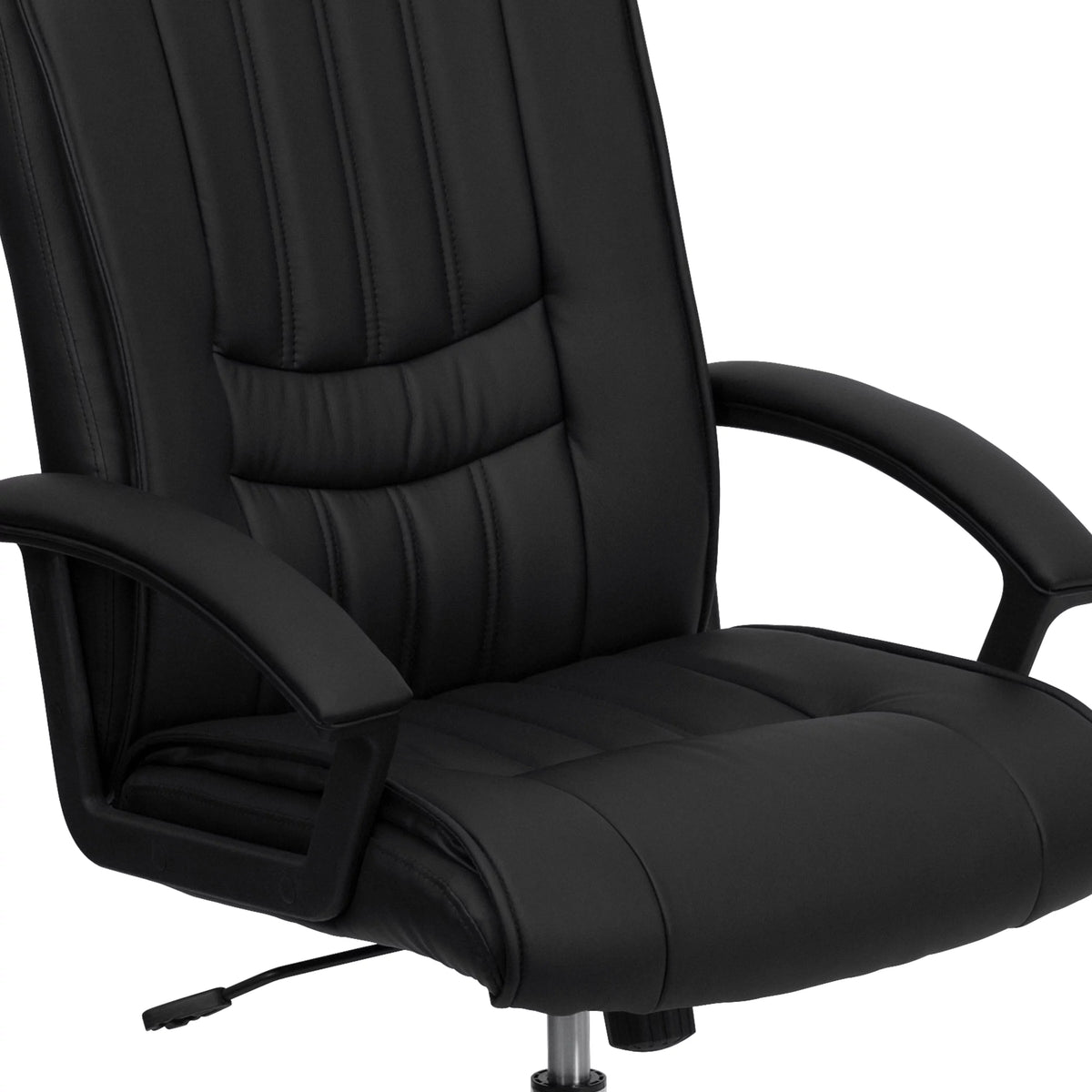 Black LeatherSoft Swivel Office Chair with Arms N456
