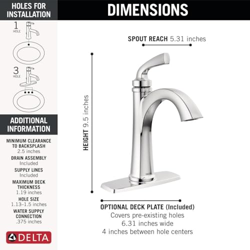 Matte Black 1 Hole Bathroom Sink Faucet with Push-Pop Drain R331322