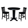 36" Solid Wood Round Top Dining Table with 2 Stools J222527