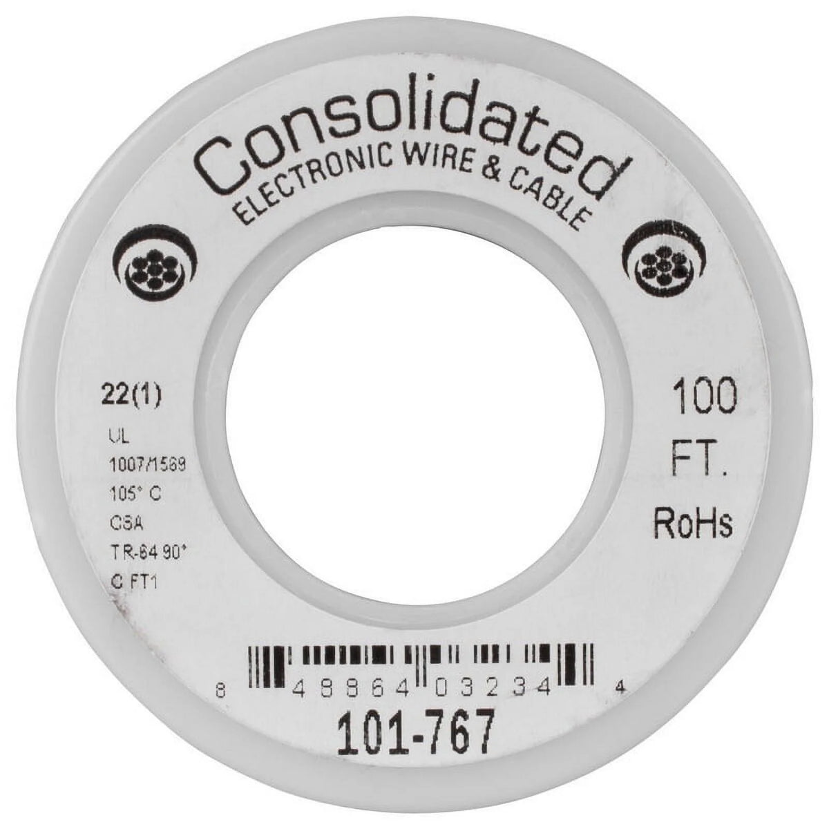22 AWG Blue Solid Hook-Up Wire 100 ft. F361