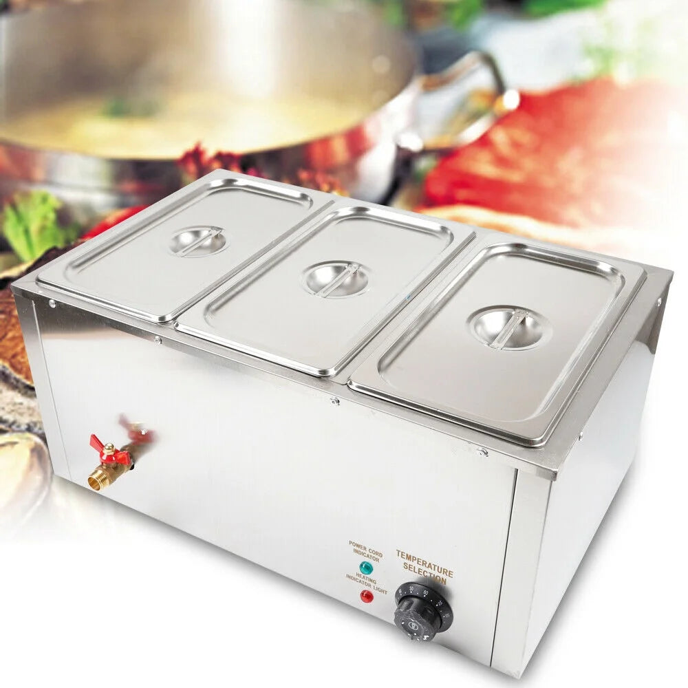 3-Pan Electric Food Warmer with Lid L3018