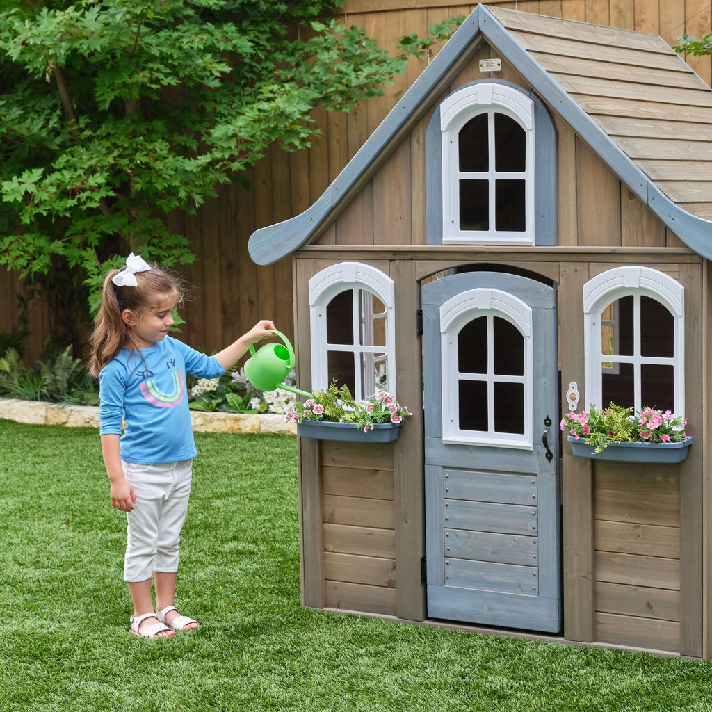 Wooden Outdoor Playhouse with Kitchen W103716