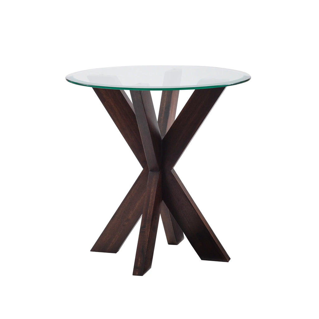 White Painted Glass Top Side Table F6076