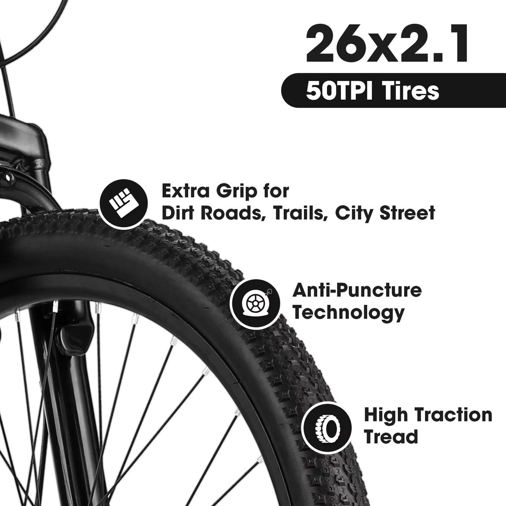 26 inch 21 Speeds Mountain Bike with Dual Disc Brakes J6374