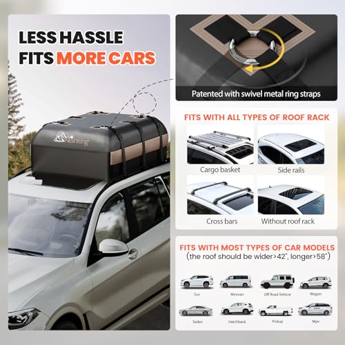22 Cubic Feet Waterproof Rooftop Cargo Carrier Bag J843