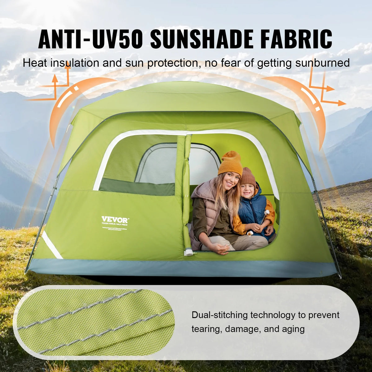 10 x 9 x 6.5 ft 6 Person Waterproof Dome Tent B754114