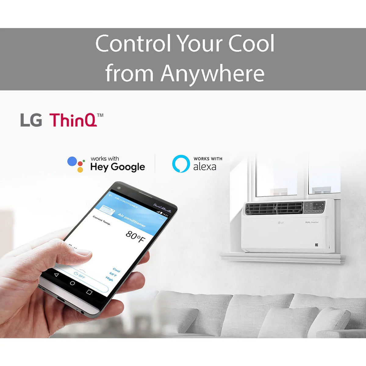 14,000 BTU Window Air Conditioner with Wi-Fi and Remote, White E6306