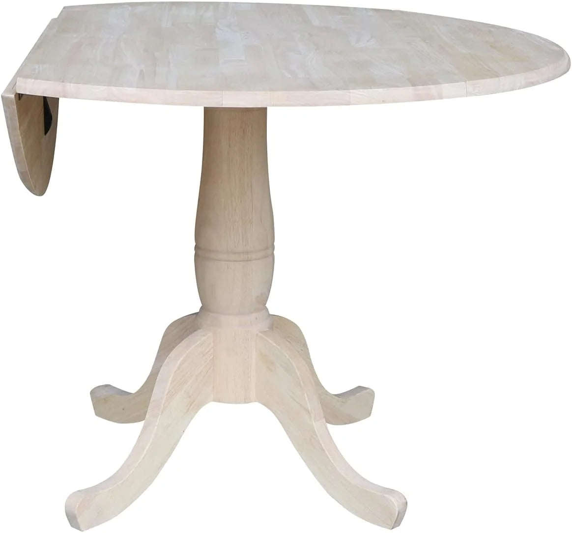 Unfinished Dual Drop Leaf Pedestal Dining Table S384