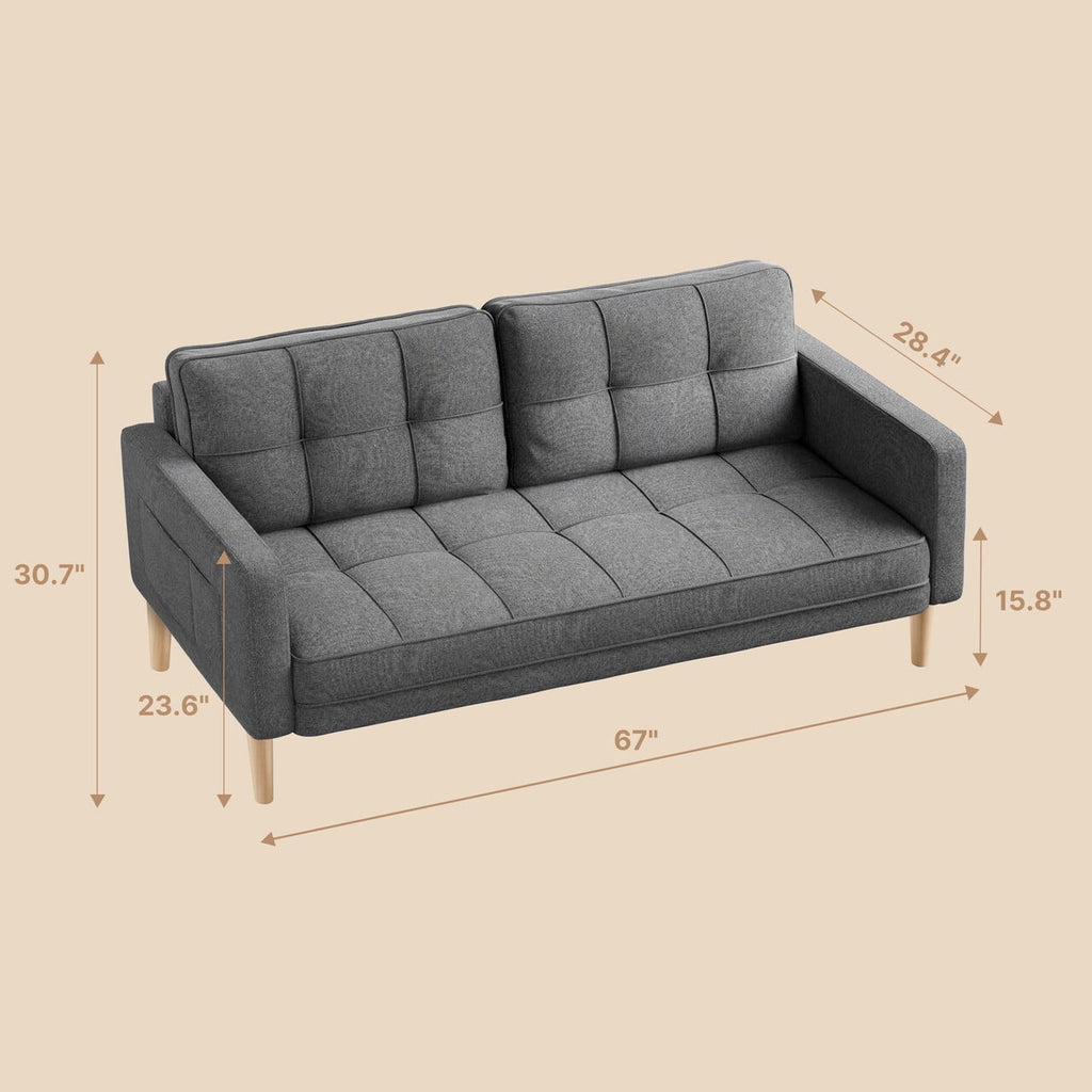 Gray Sofa with Storage Pockets N15427