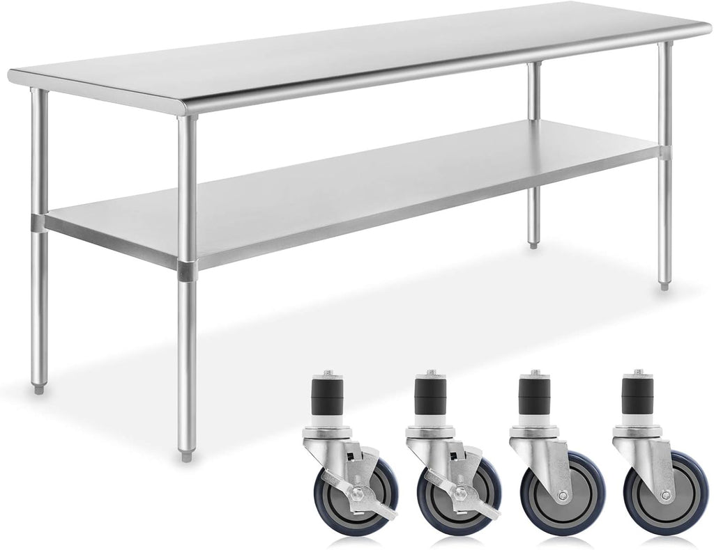 Stainless Steel Commercial Work Table with 4 Casters Q2933