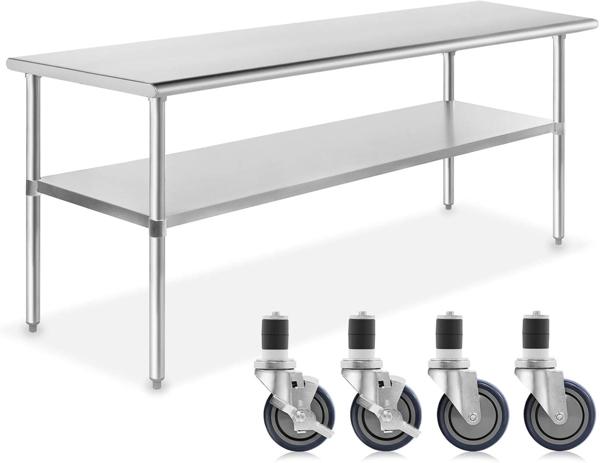 Stainless Steel Commercial Work Table with 4 Casters Q2933