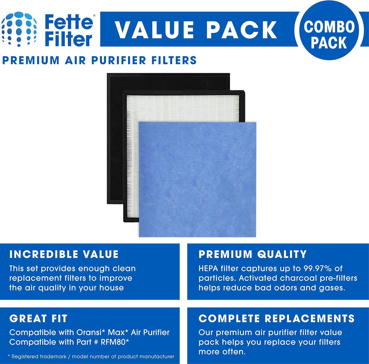 Replacement Filter Set Compatible with Oransi Max Air Purifier F3149