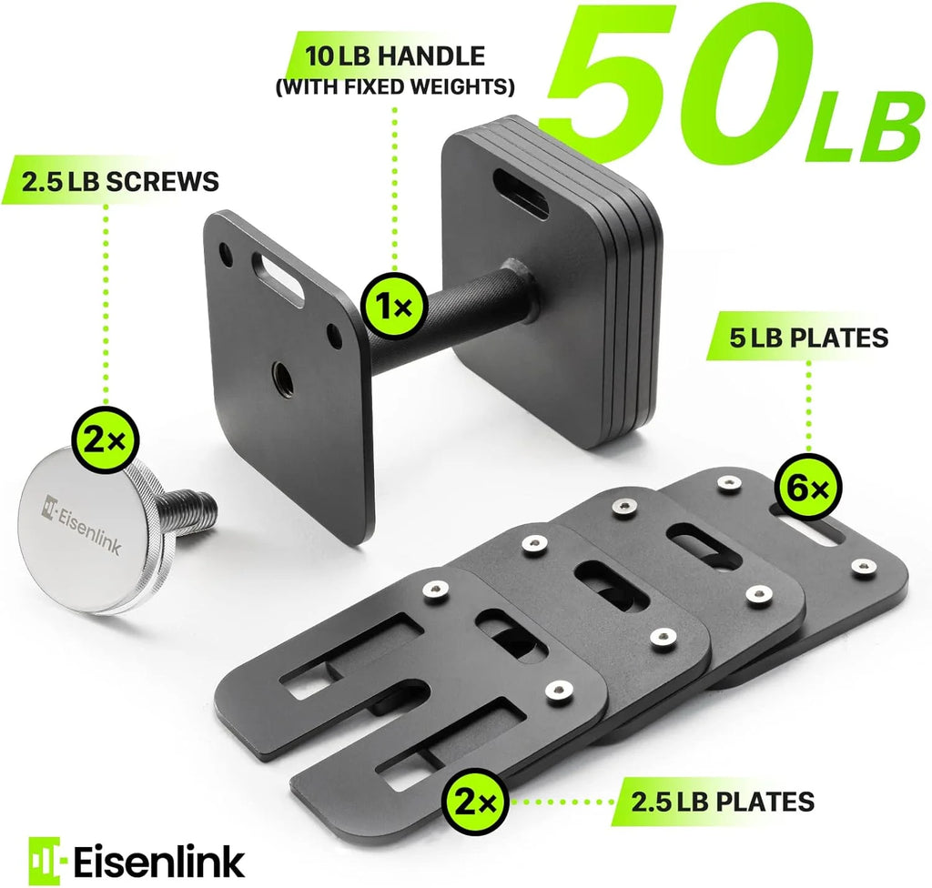 Adjustable Dumbbells 80lbs Pair 5 Pound Increments Z879977