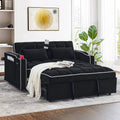 Gray Velvet Pull Out Sofa Bed with USB Port J353125