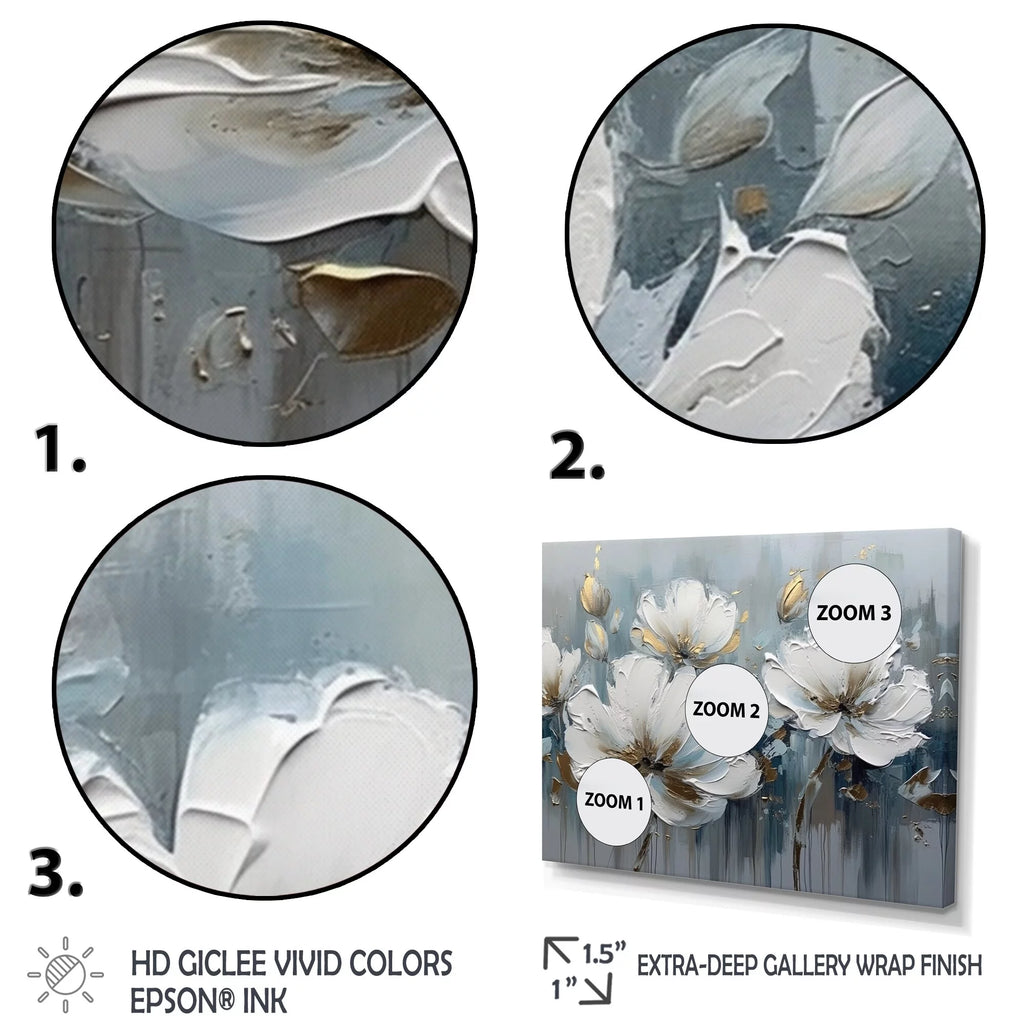 White and Gold Daisy Framed Wall Art Print 20 in. x 12 in. G3643