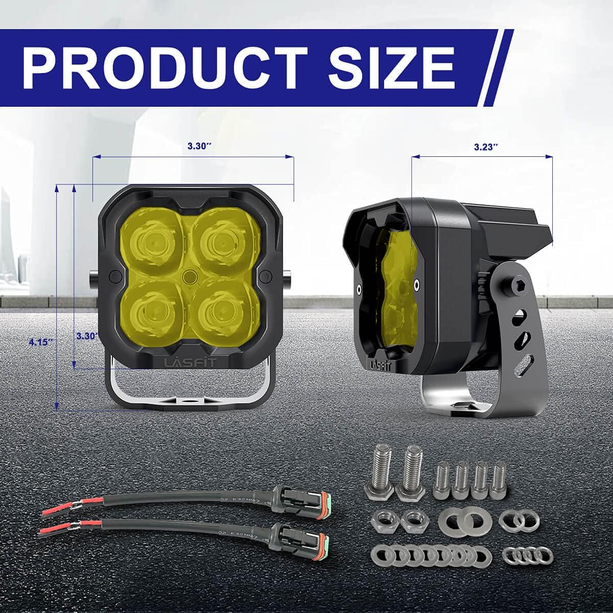 Amber 2PCS 36W Spot LED Pods J41534