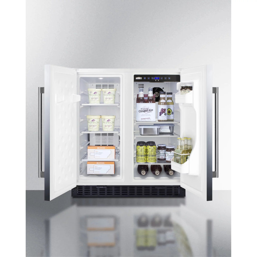 30" Undercounter Frost-Free Side-by-Side Refrigerator-Freezer in Stainless Steel with Locks S186049
