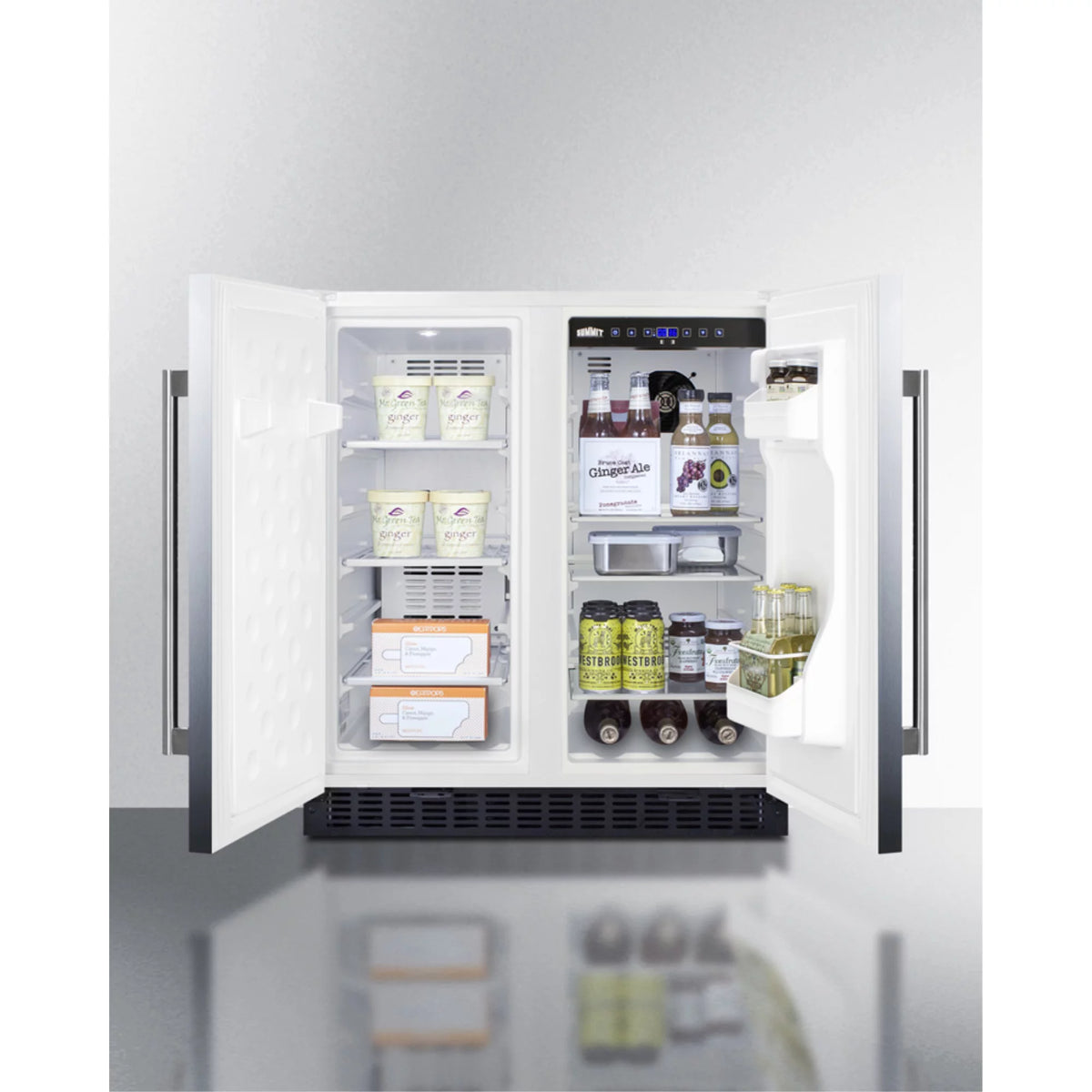 30" Undercounter Frost-Free Side-by-Side Refrigerator-Freezer in Stainless Steel with Locks S186049