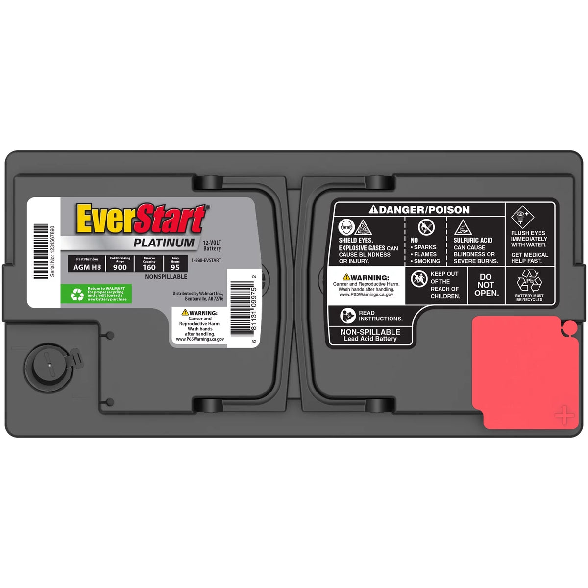 Platinum AGM Automotive Battery Group Size H8 12 Volt 900 CCA N684305