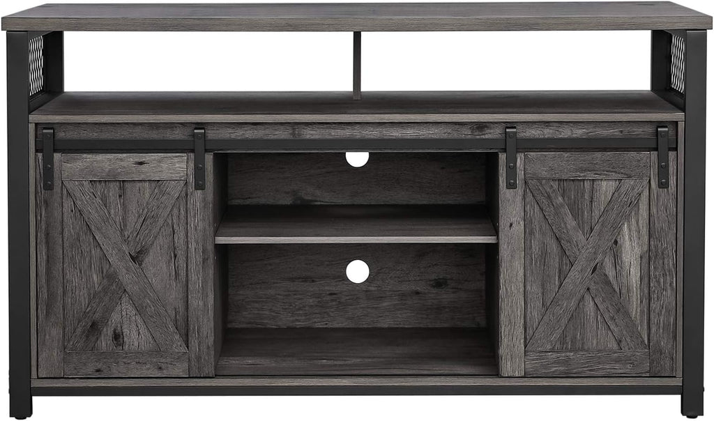 Charcoal Gray and Black TV Cabinet for 55-inch TVs N340
