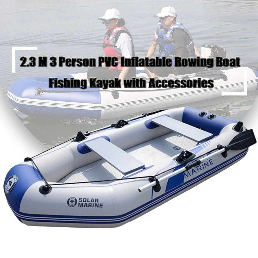2.3m PVC Inflatable Rowing Boat with Oars and Pump O836