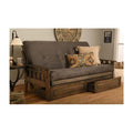 Walnut Full Size Futon Frame with Storage Drawers J5530