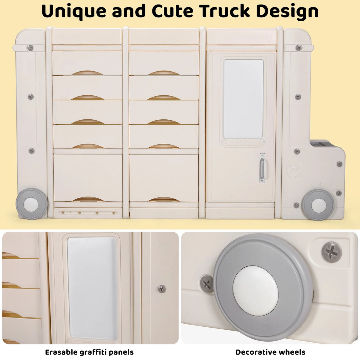 Kids Toy Storage Organizer with 10 Drawers 7 Shelves 2 Cabinets T327099