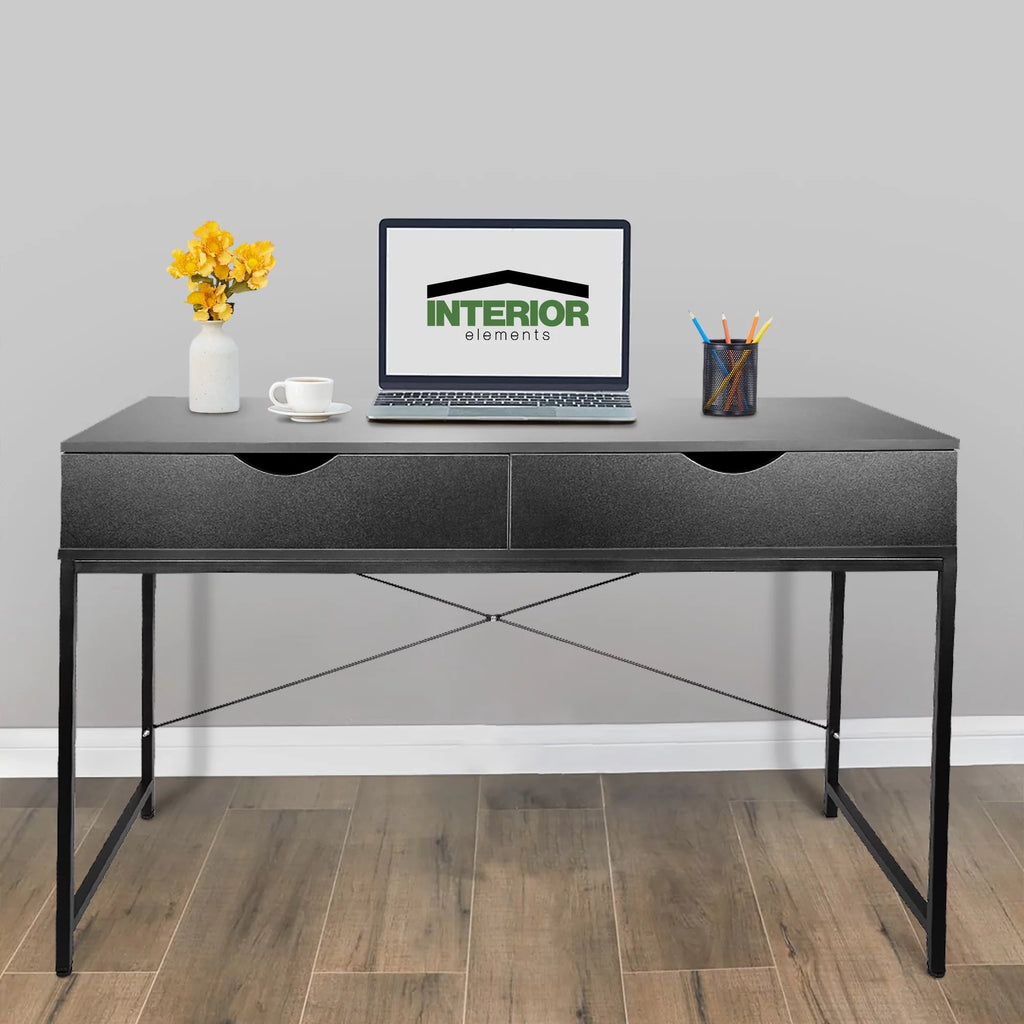 Black Computer Desk with Drawers J929558