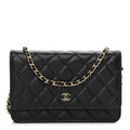 Quilted Wallet On Chain Black G70080