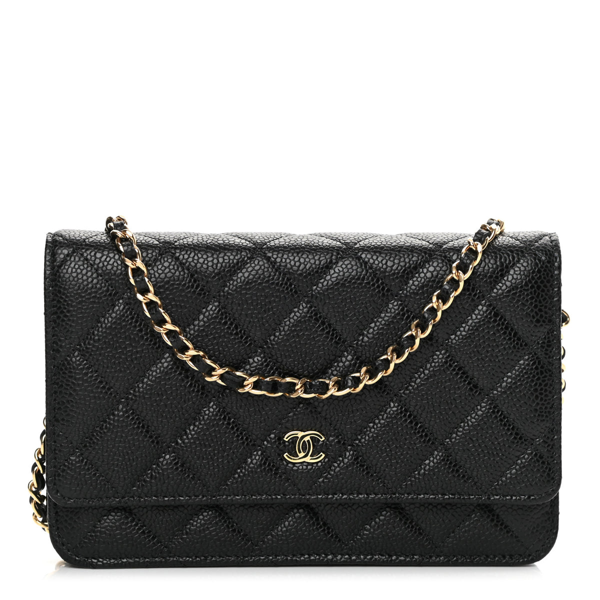Quilted Wallet On Chain Black G70080