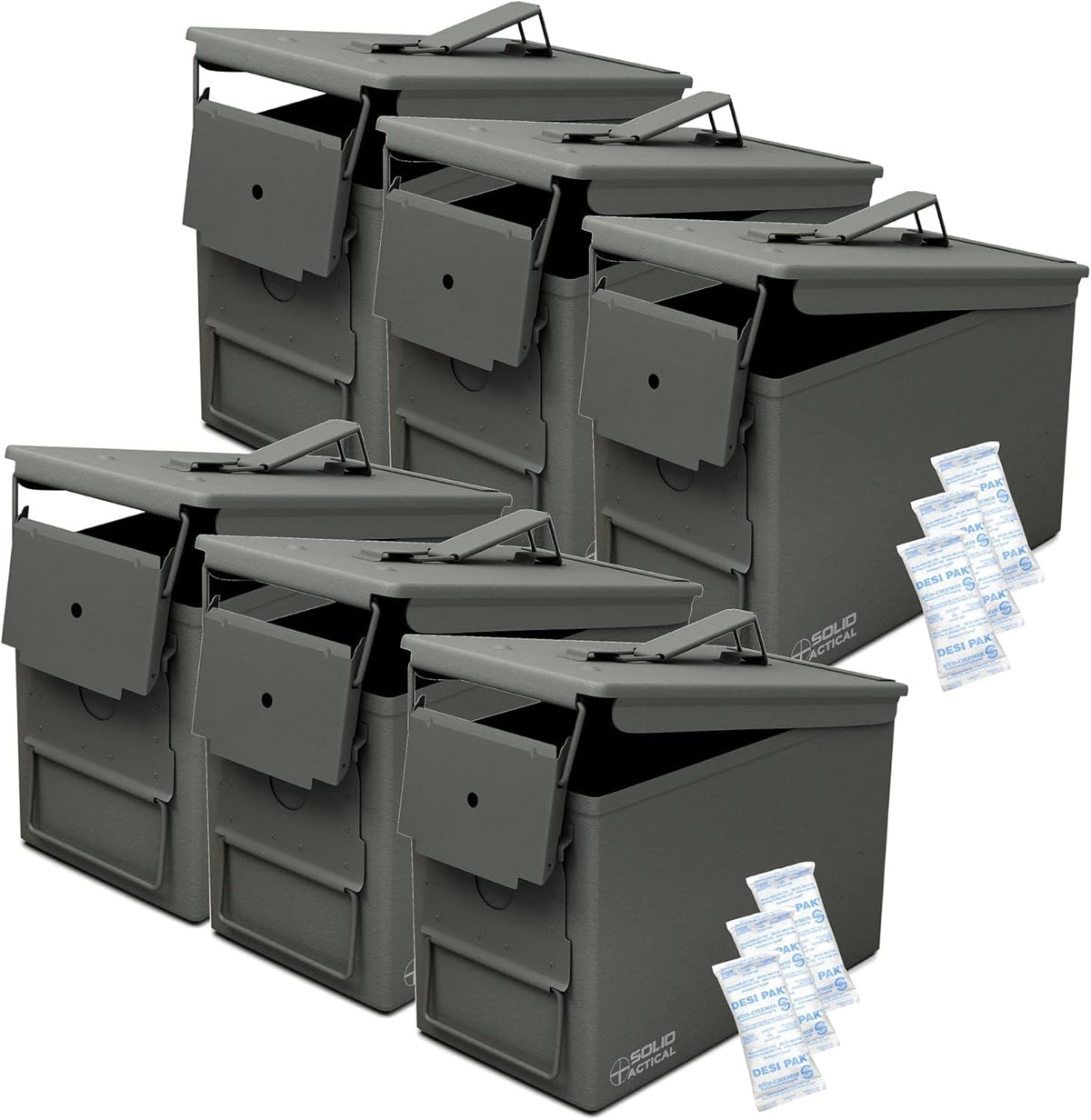 50 Cal Metal Ammo Cans Matte Black OD Green FDE Brown X6928