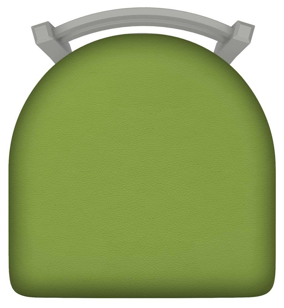Swivel Bar Stool with Anodized Nickel Finish and Kiwi Green Seat I535914