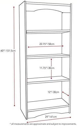 60 Tall Bookcase in Midnight Black C63198