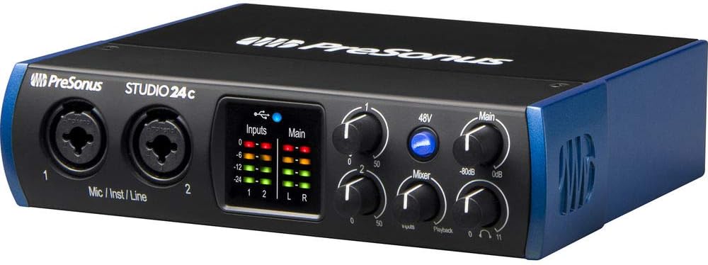 USB Type-C Audio/MIDI Interface with Pop Filter, Boom Arm Stand & XLR Cable V1711