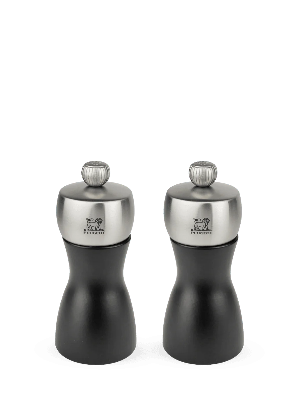Black Wood Stainless Pepper and Salt Mill Set J359412