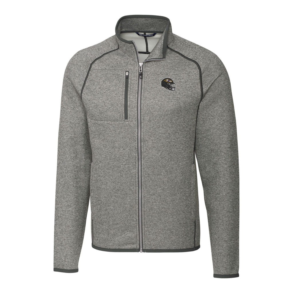 Men's Silver Full-Zip Sweater-Knit Jacket Y370272