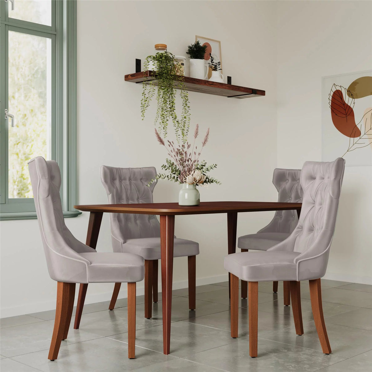 Tufted Dining Chair Set Of 2 Taupe J225138