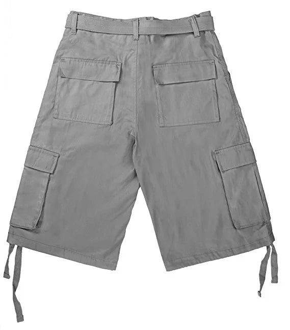 Men's Belted Cargo Twill Shorts K1621