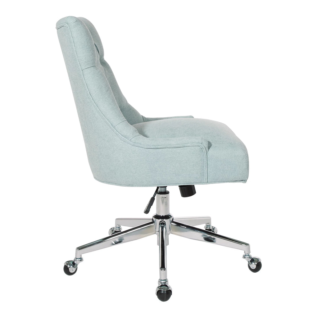 Mint Blue Fabric Office Chair with Chrome Base A609