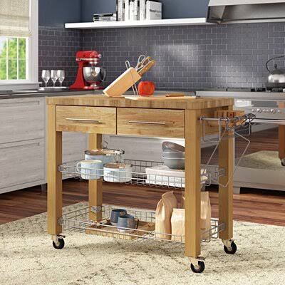 Kitchen Cart with Butcher Block Top D199