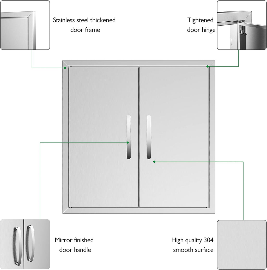 Stainless Steel 24''W x 24''H Outdoor Kitchen Doors H231926