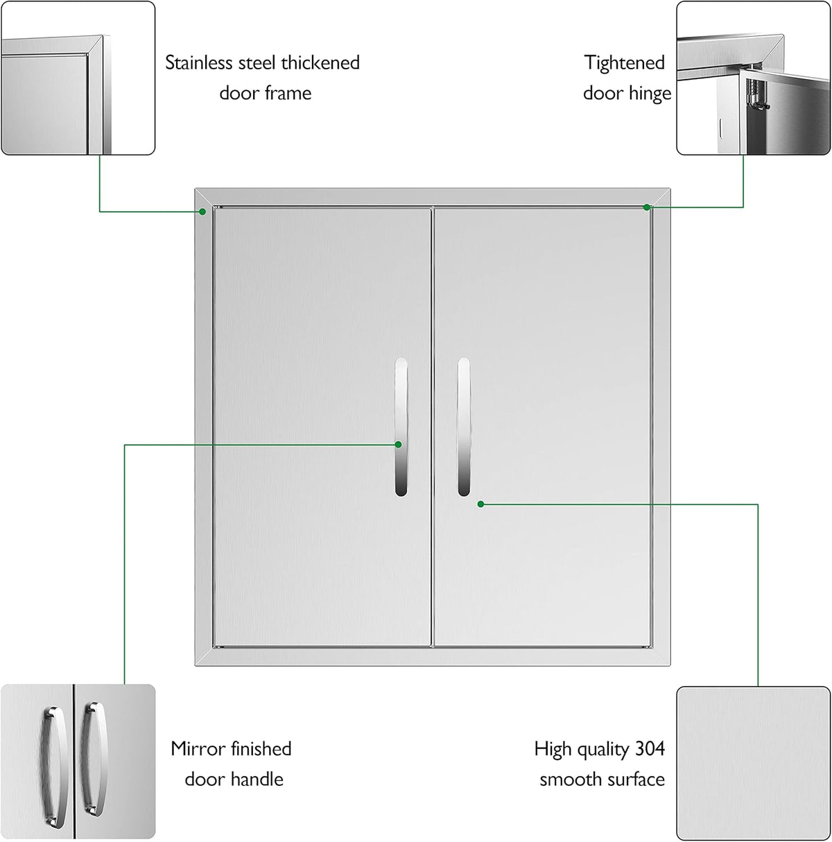 Stainless Steel 24''W x 24''H Outdoor Kitchen Doors H231926