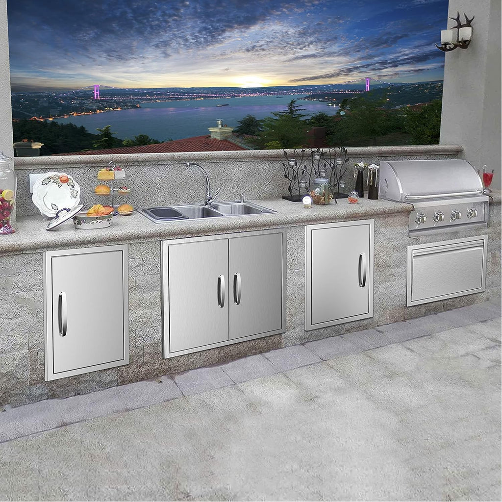 Stainless Steel 24''W x 24''H Outdoor Kitchen Doors H231926