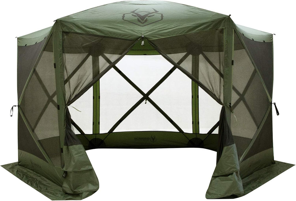 4 Person Pop Up Water and UV Resistant Gazebo Screened Tent with Carry Bag and Stakes, Alpine Green A684