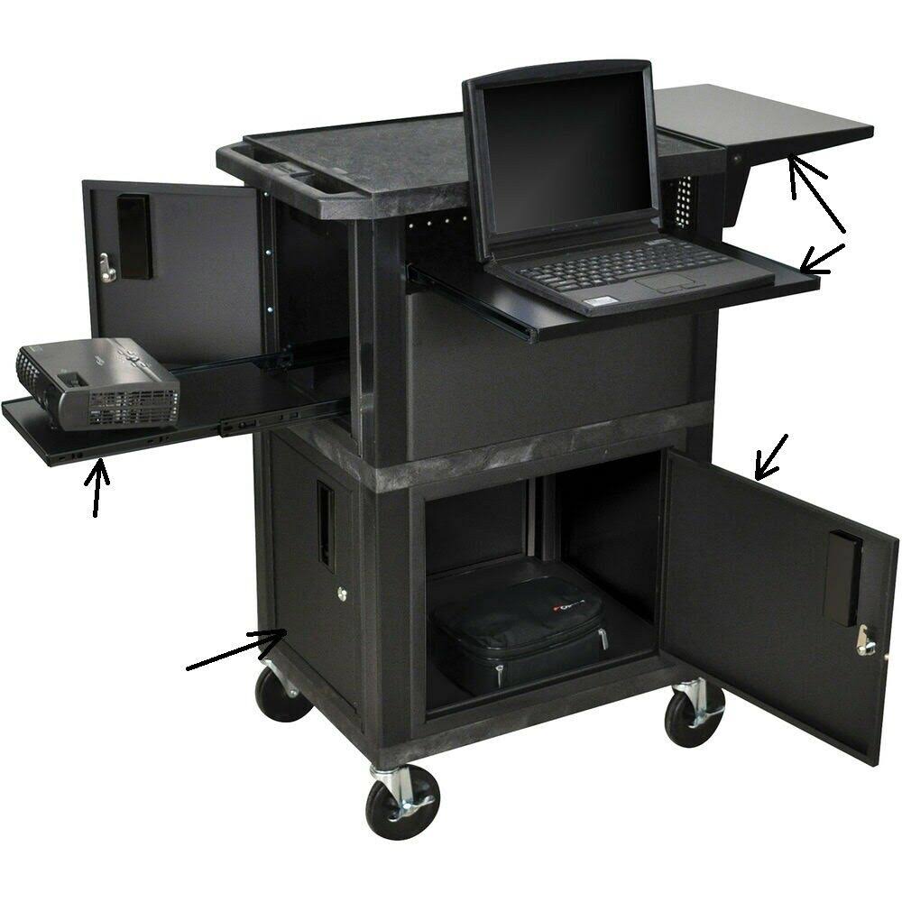 300 lb Capacity 3 Shelves Plastic Utility Cart X33823