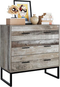 3 Drawer Chest Dresser with Solid Wood Frame and Metal Legs A788