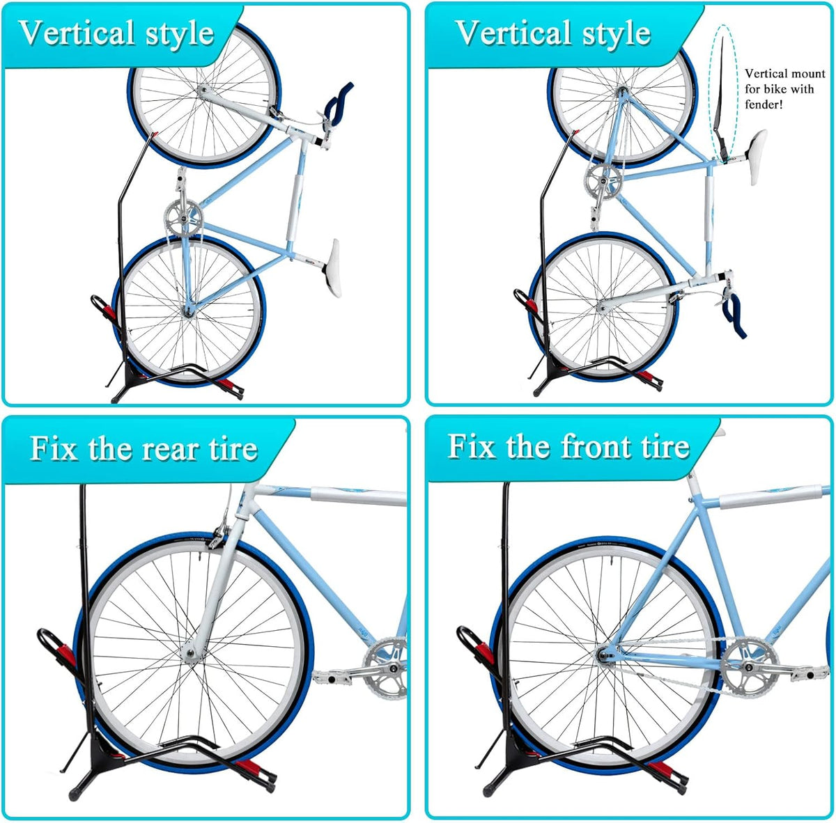 Vertical Bike Floor Stand, Adjustable Upright Rack for 20''-27'' Bike G6561