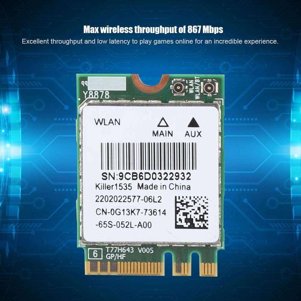 Bluetooth 4.1 Wireless Network Card 5G 867Mbps M.2 NGFF WiFi Adapter Pack of 2 M7583